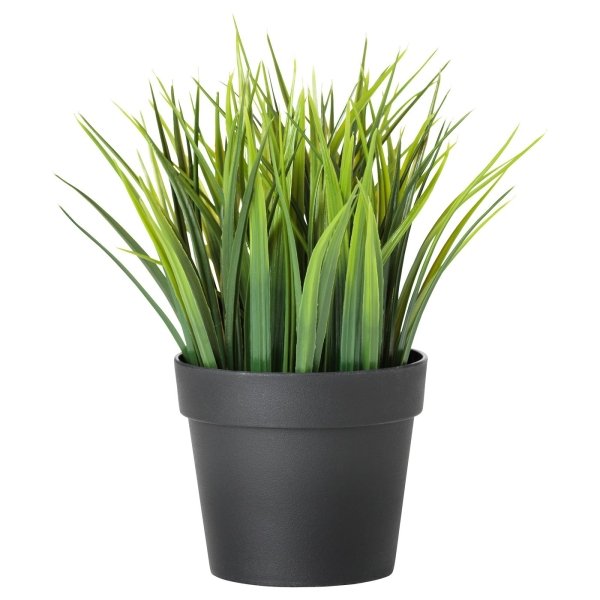 Artificial potted plant, in/outdoor grass, 9 cm