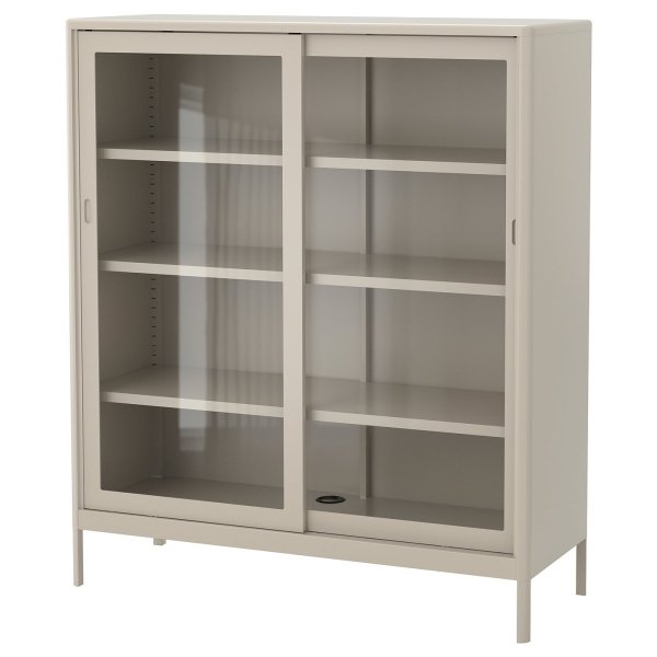 Glazelle Cabinet with sliding glass doors, beige, 120x140 cm