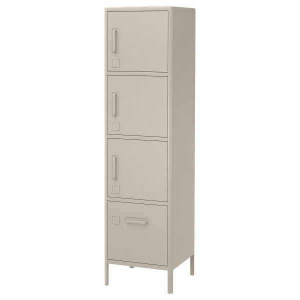 Secura Tall High cabinet with smart lock, beige, 45x172 cm