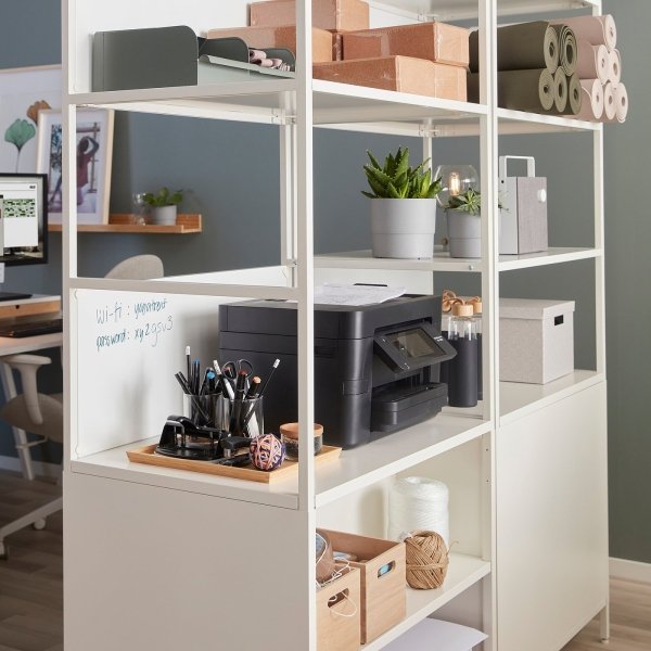 Glidea Tall Cabinet with sliding doors, white, 80x55x180 cm - Image 2